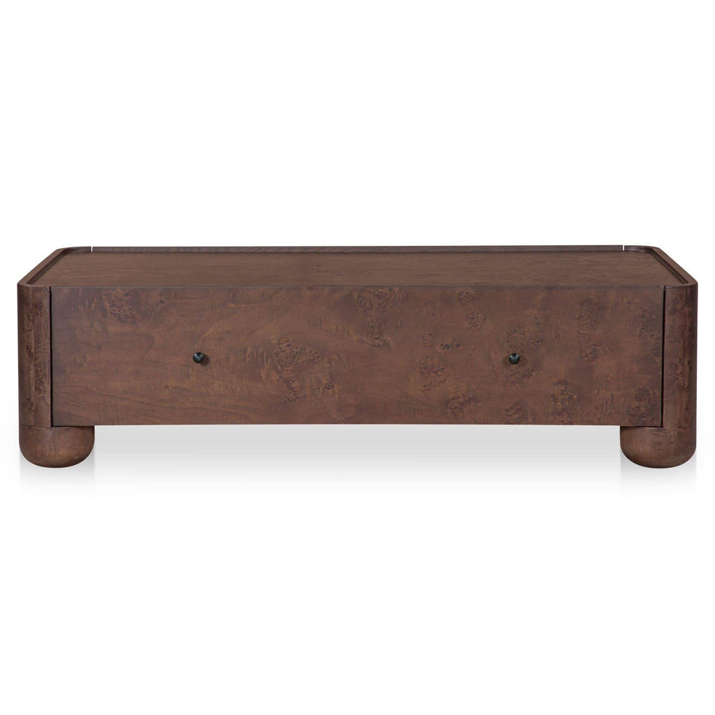 Table basse moderne en bois et métal avec étagère inférieure pour salon