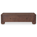Table basse moderne en bois et métal avec étagère inférieure pour salon