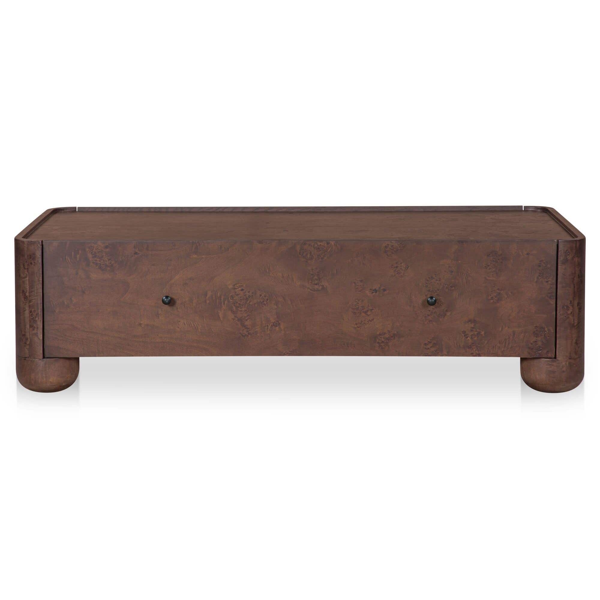 Table basse moderne en bois et métal avec étagère inférieure pour salon