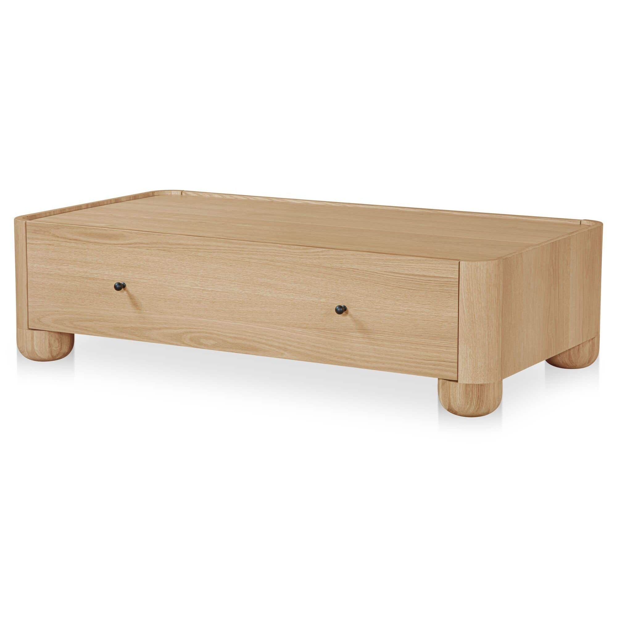 Table basse moderne en bois et métal avec étagère inférieure pour salon