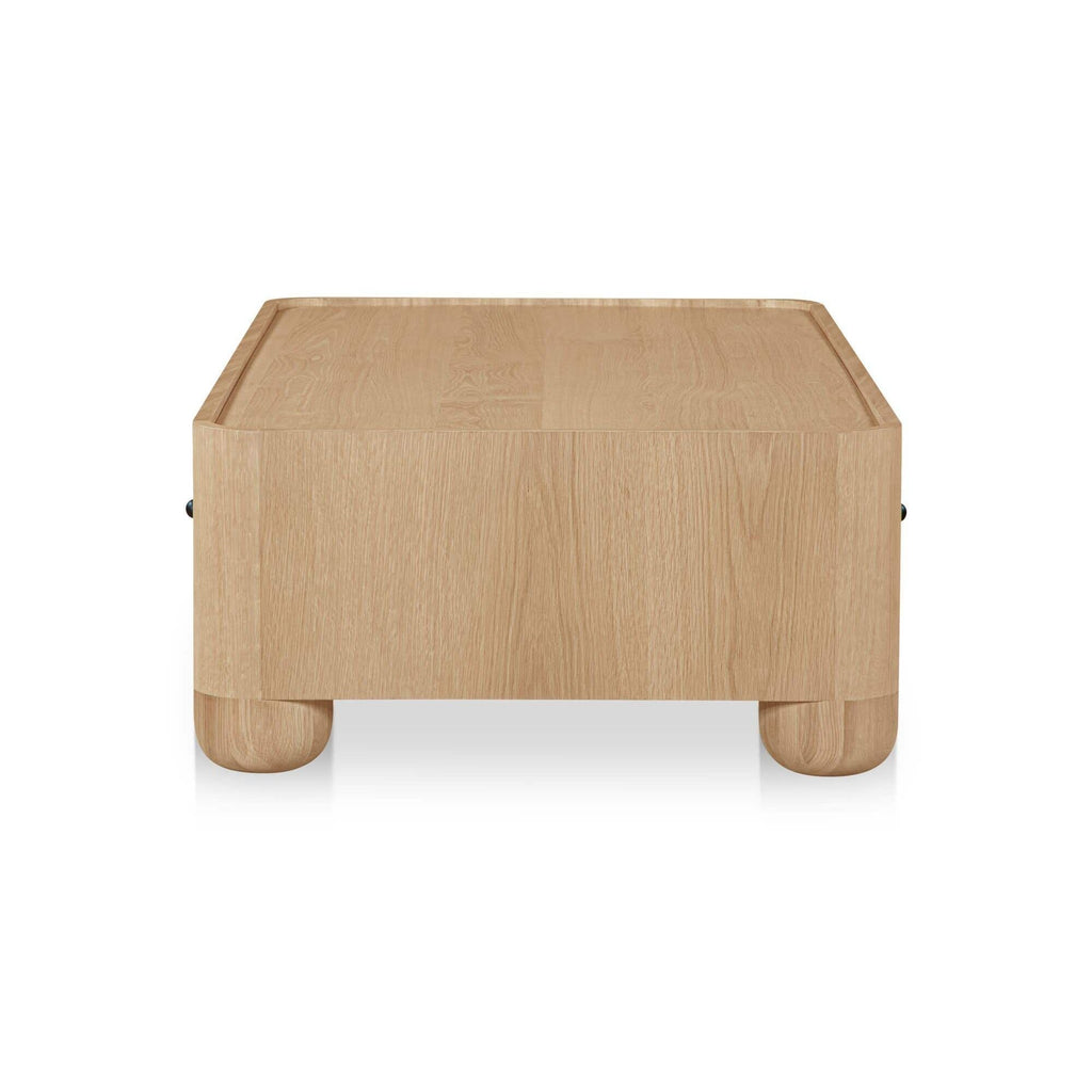 Table basse moderne en bois et métal avec étagère inférieure pour salon