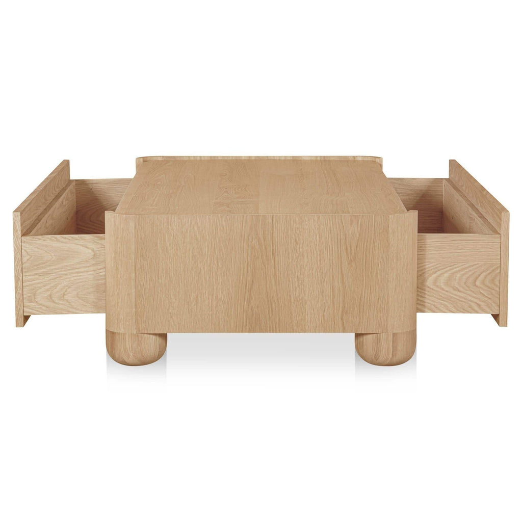 Table basse moderne en bois et métal avec étagère inférieure pour salon