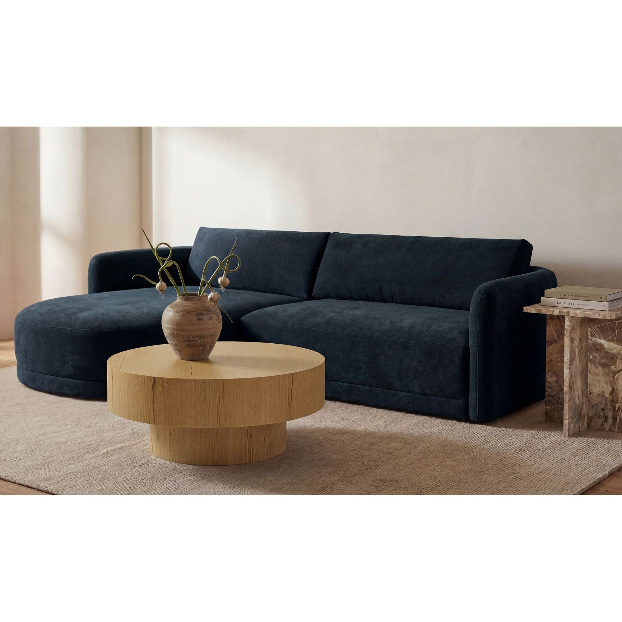 Table basse moderne en bois et métal avec étagère de rangement ouverte pour salon