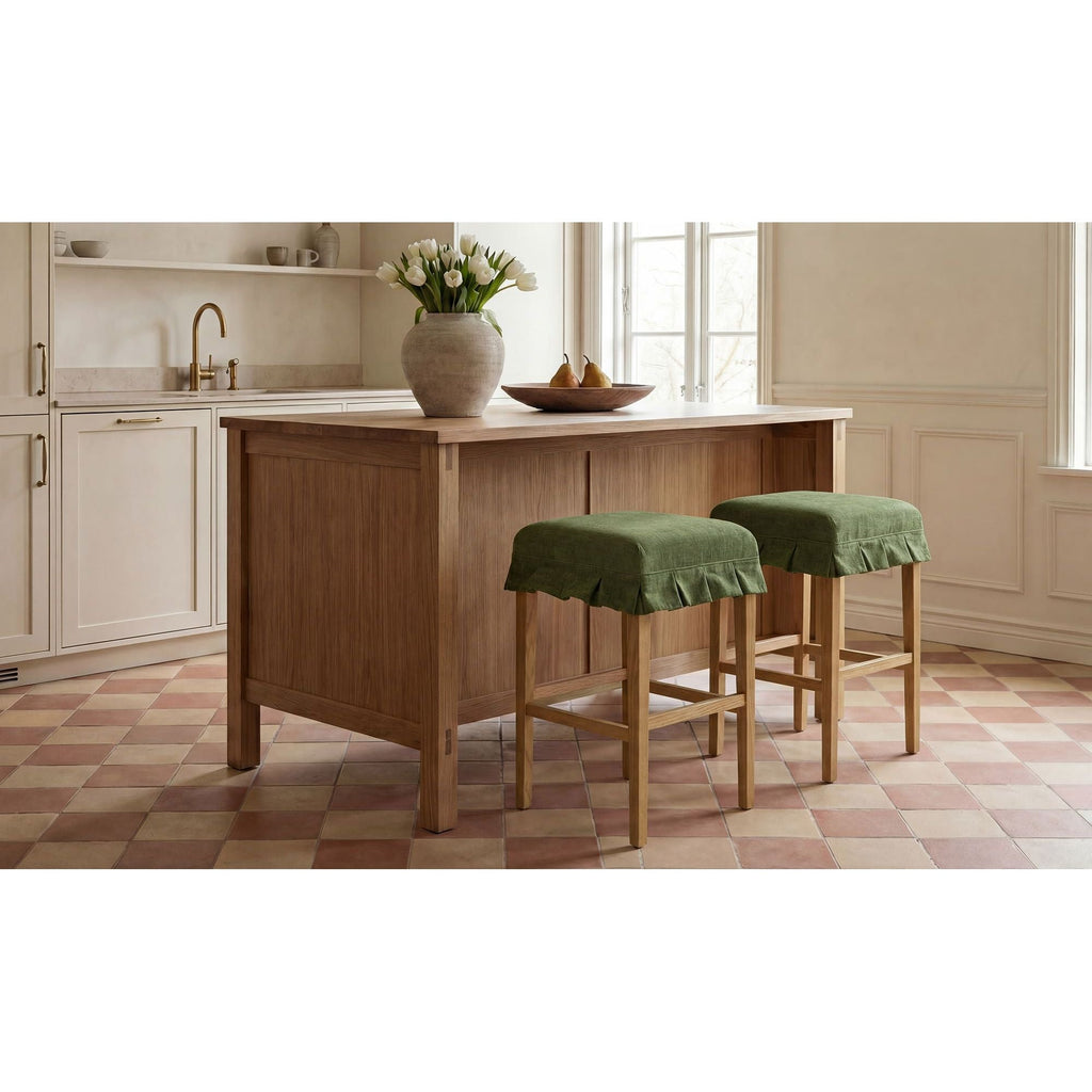 Tabouret de comptoir moderne en bois rembourré avec coussin pour salle à manger