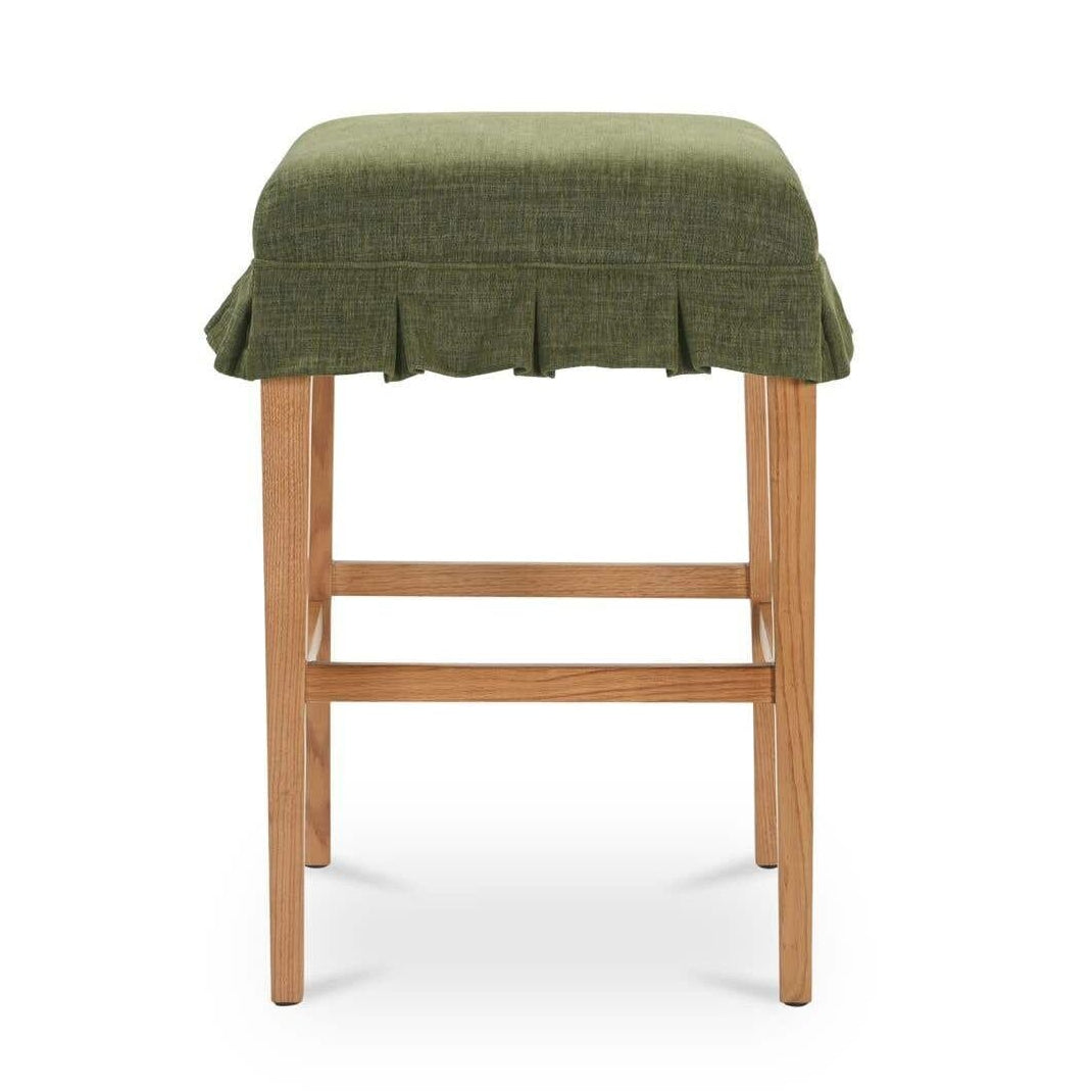 Modern Upholstered Wood Counter Stool with Cushion Seat for Dining Room