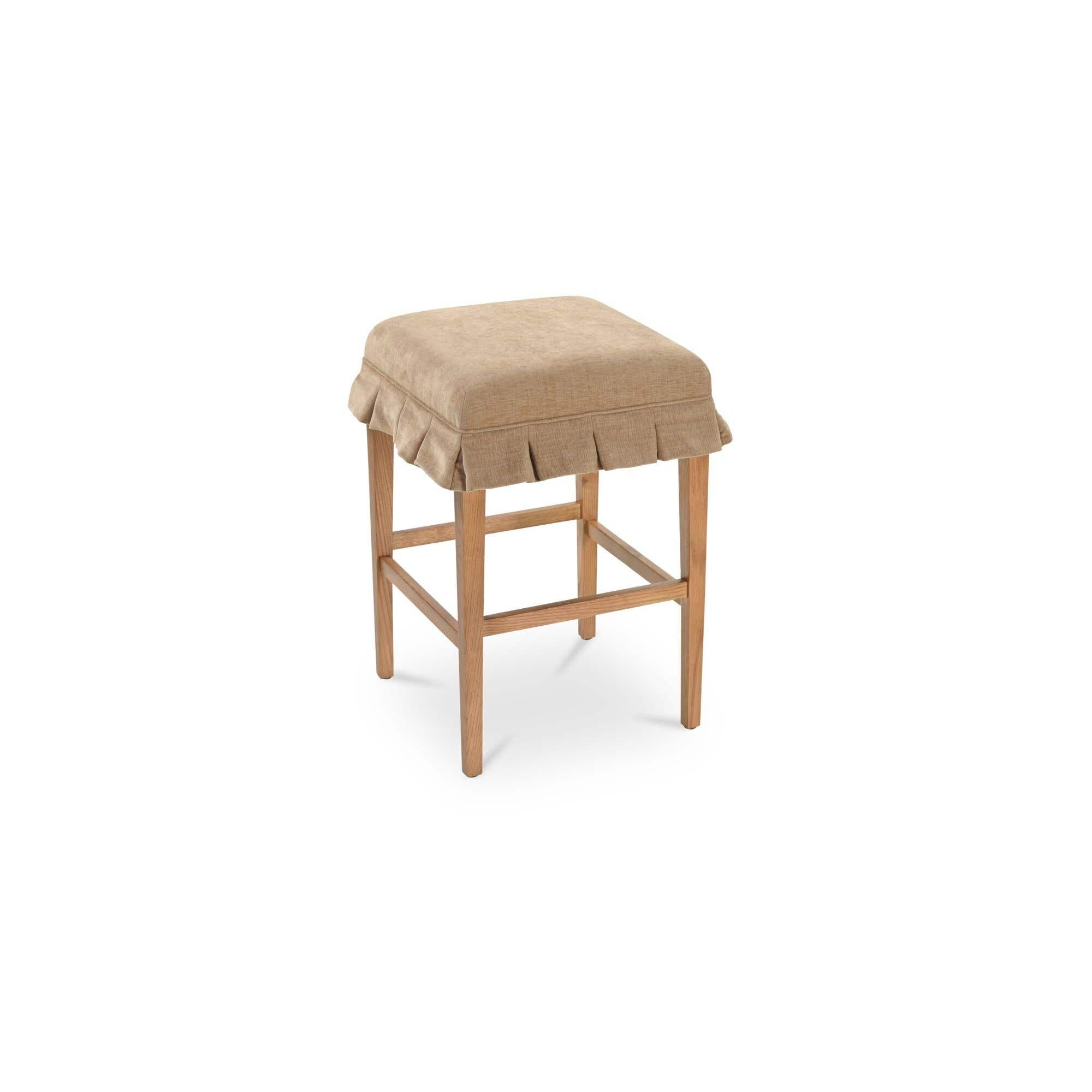 Modern Upholstered Wood Counter Stool with Cushion Seat for Dining Room