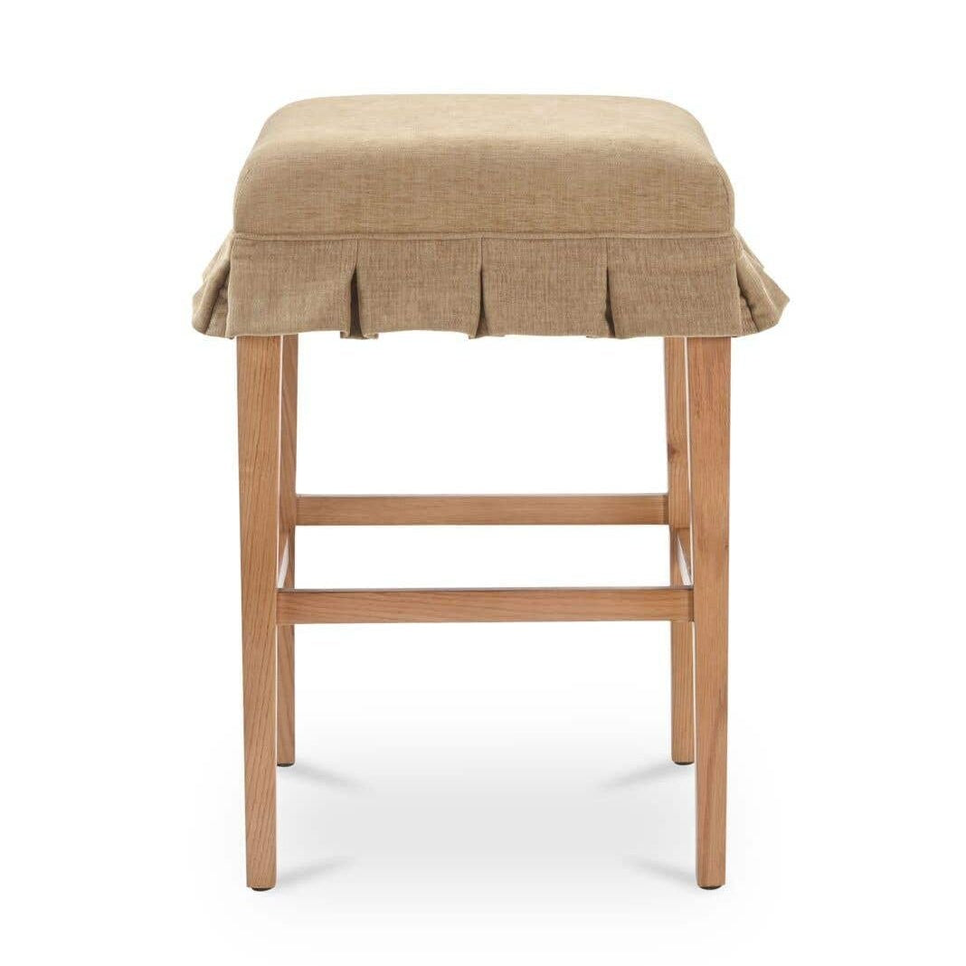 Modern Upholstered Wood Counter Stool with Cushion Seat for Dining Room