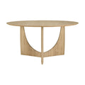 Table à Manger Ronde en Bois et Métal Moderne avec Piètement Géométrique pour Salle à Manger