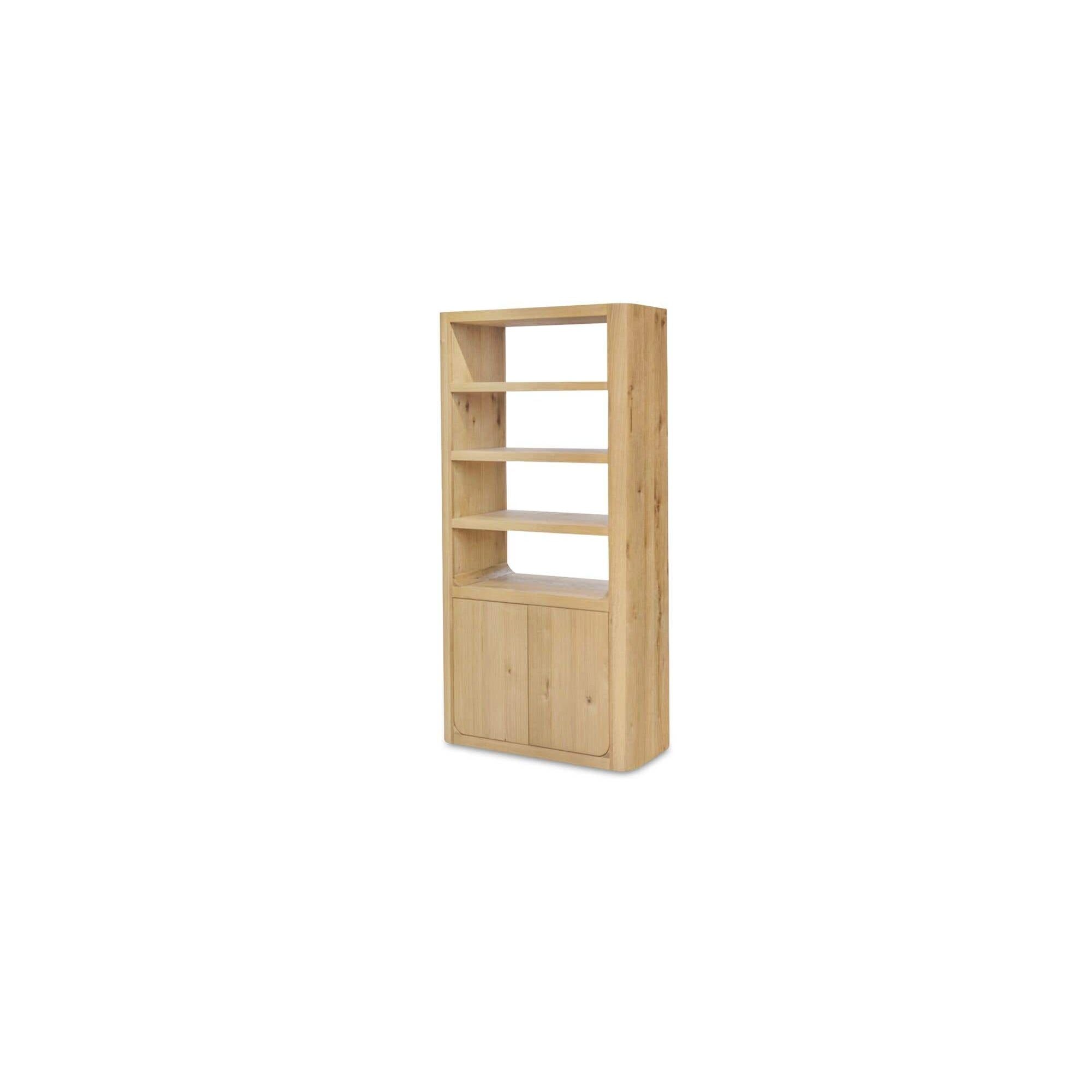 Modern Wood Tall Cabinet with Cord Management & Shelf for Home Office