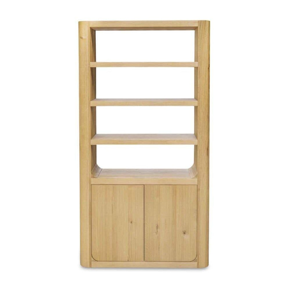 Modern Wood Tall Cabinet with Cord Management & Shelf for Home Office