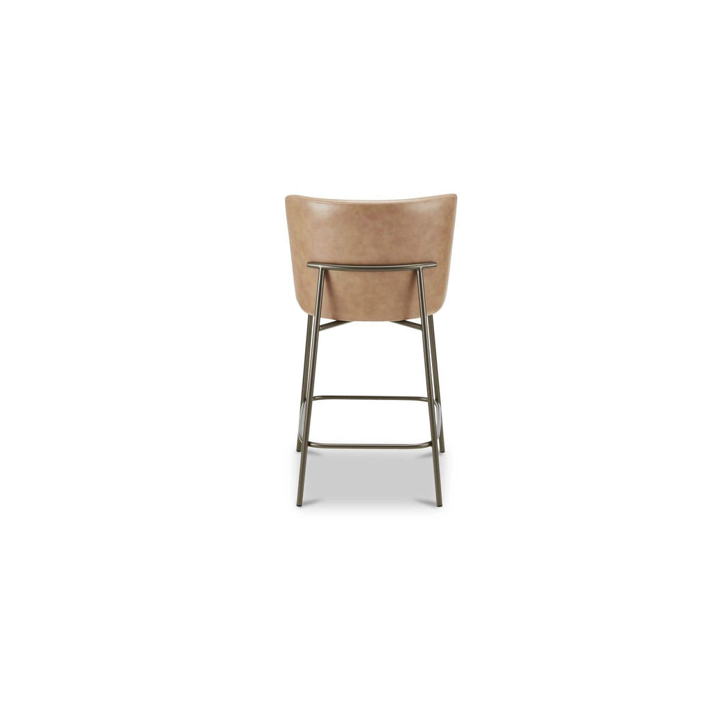 Tabouret de comptoir sans accoudoirs moderne en cuir et métal avec coussin pour salle à manger