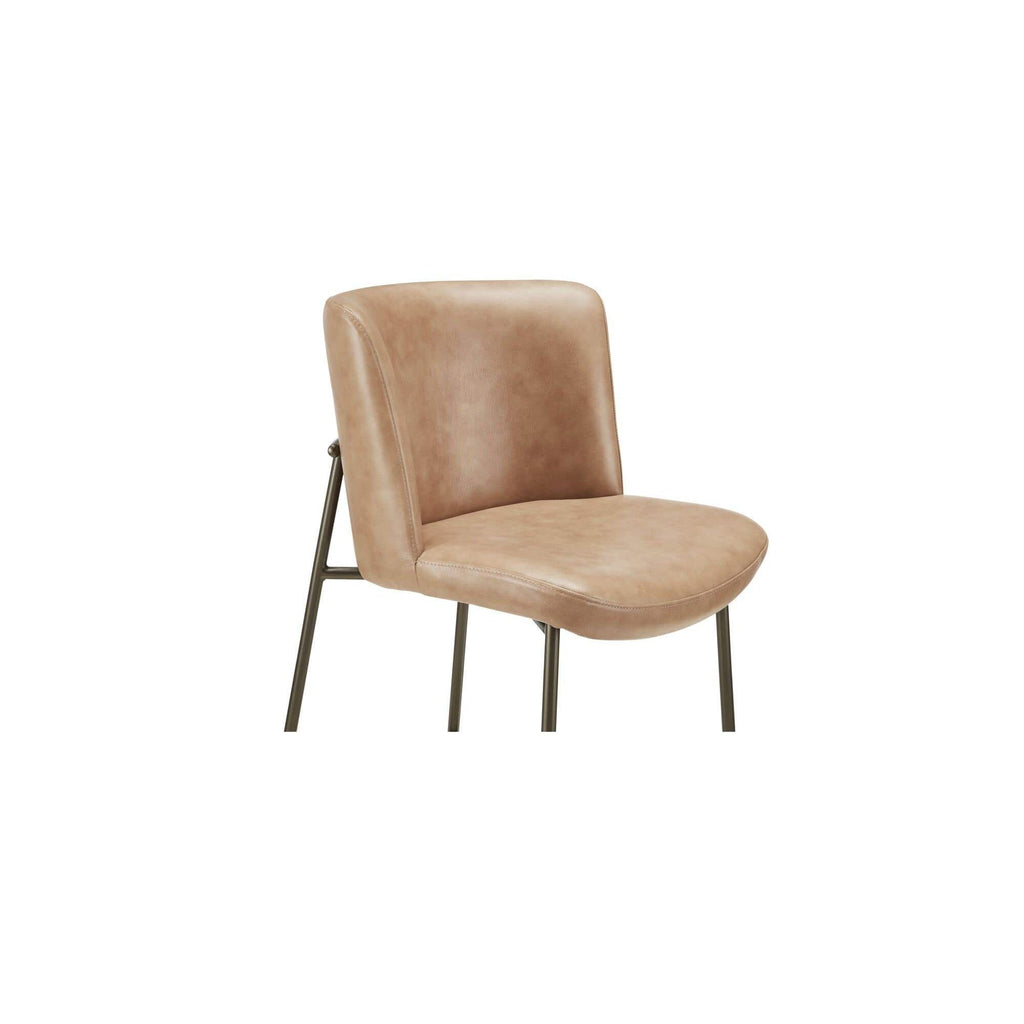 Tabouret de comptoir sans accoudoirs moderne en cuir et métal avec coussin pour salle à manger