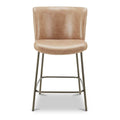 Tabouret de comptoir sans accoudoirs moderne en cuir et métal avec coussin pour salle à manger
