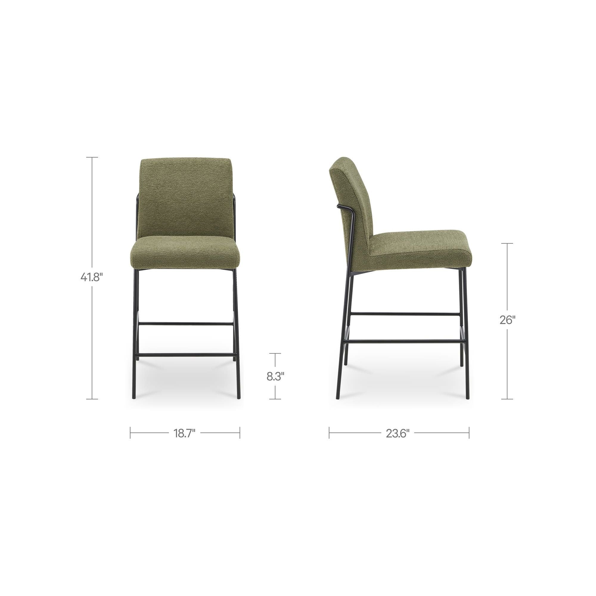 Tabouret de comptoir moderne en métal rembourré avec coussin et accoudoirs pour salle à manger