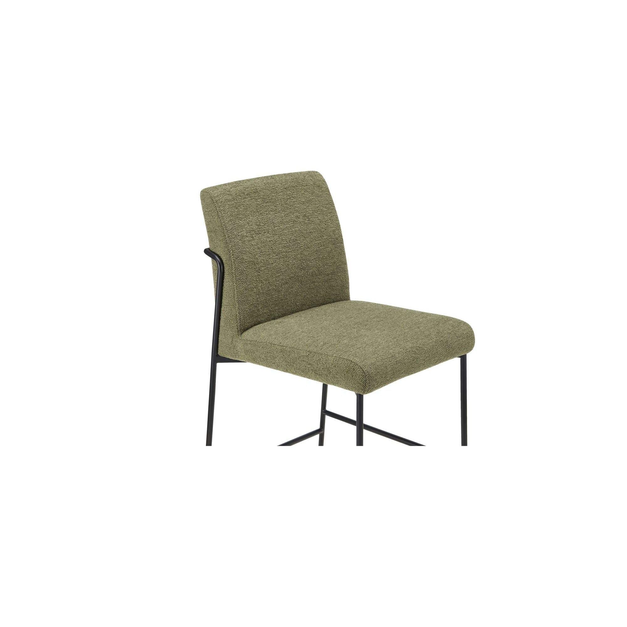 Tabouret de comptoir moderne en métal rembourré avec coussin et accoudoirs pour salle à manger