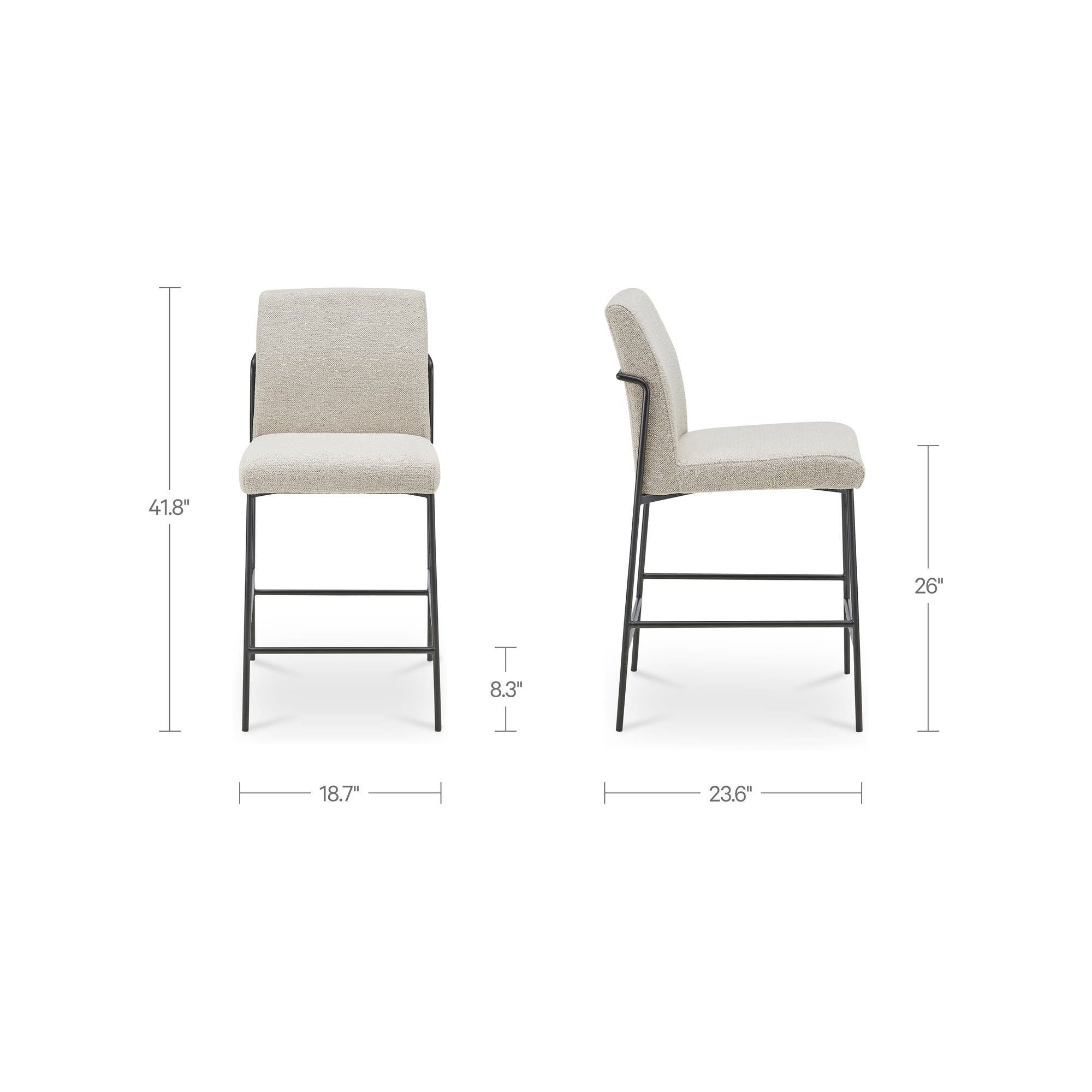 Tabouret de comptoir moderne en métal rembourré avec coussin et accoudoirs pour salle à manger