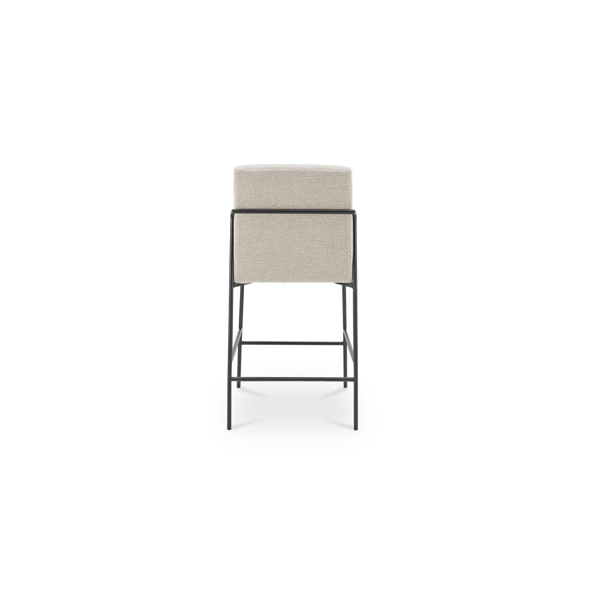 Tabouret de comptoir moderne en métal rembourré avec coussin et accoudoirs pour salle à manger