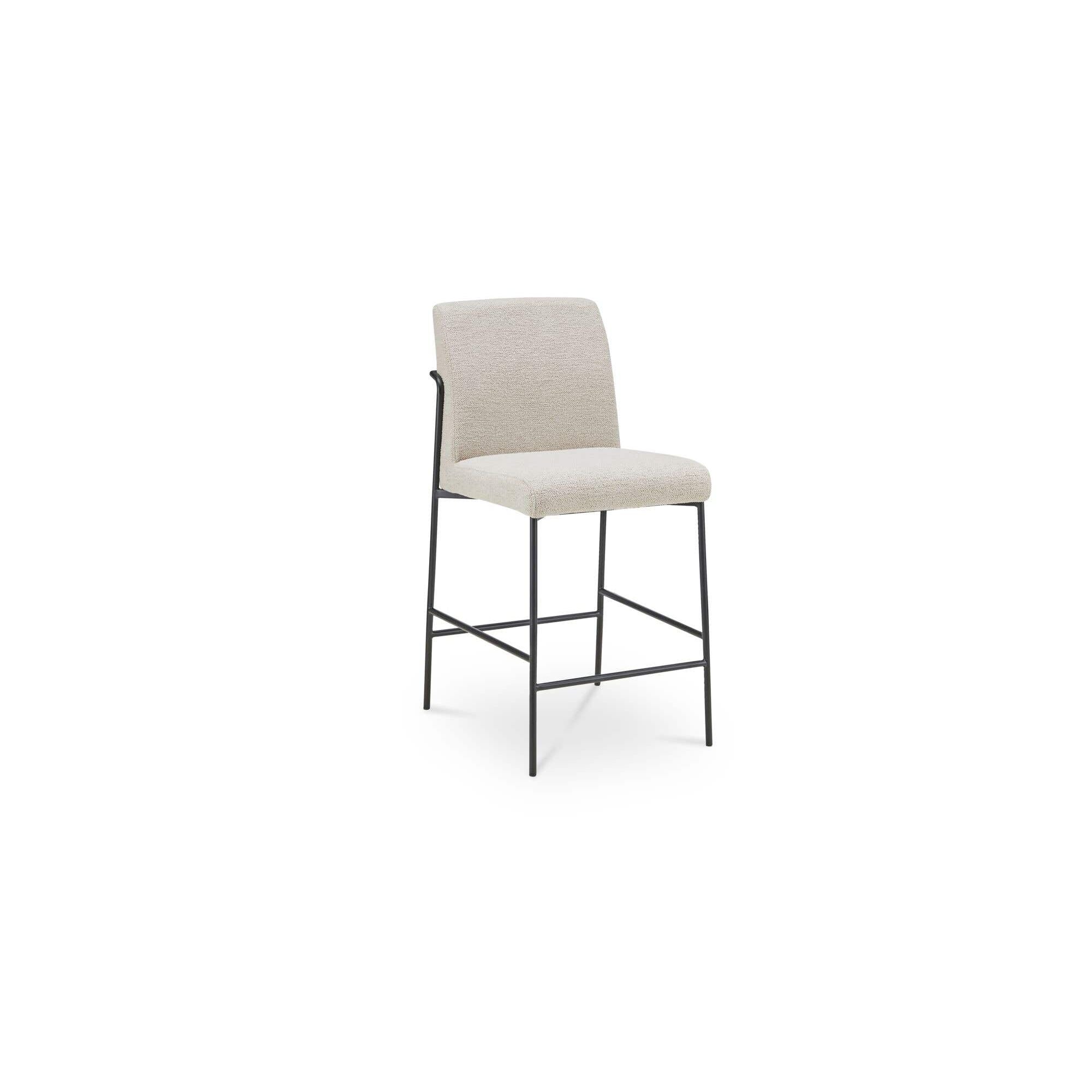 Tabouret de comptoir moderne en métal rembourré avec coussin et accoudoirs pour salle à manger