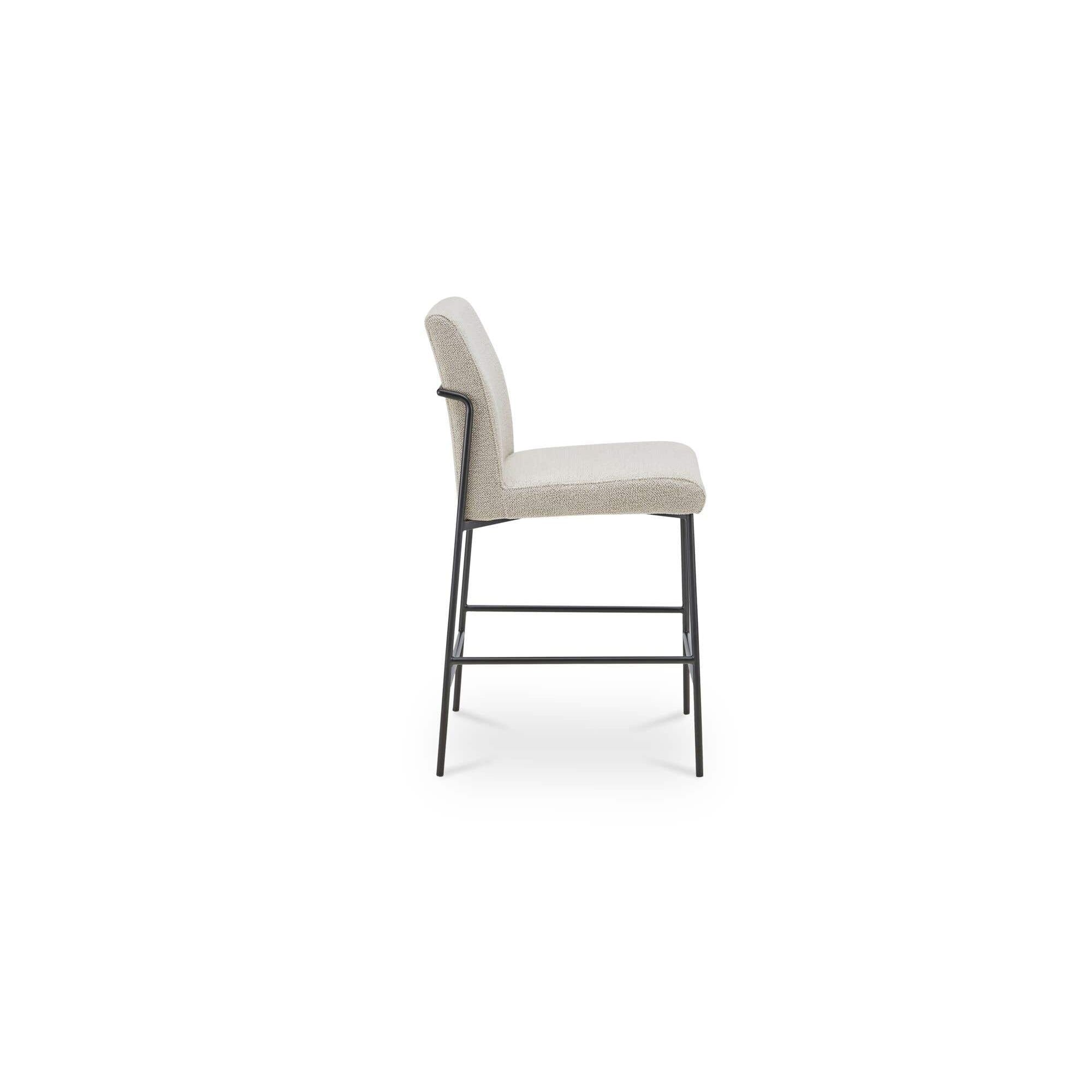 Tabouret de comptoir moderne en métal rembourré avec coussin et accoudoirs pour salle à manger